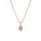 pink diamond pear shaped pendant necklace with pink diamond and white diamond pave surrounds, in rose gold <span class='visuallyhidden'>Call, text 323-404-2959 for shopping help.</span>