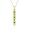 emerald and white diamond stick pendant necklace,<br>in brushed 18k yellow gold on an adjustable chain <span class='visuallyhidden'>Call or text 323-404-2959 if you need shopping assistance.</span>