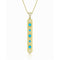 18k gold baton pendant necklace<br>in sleeping beauty turquoise and white diamonds <span class='visuallyhidden'>Call or text 323-404-2959 if you need shopping assistance.</span>