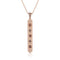 pink tourmaline and champagne diamond vertical baton pendant necklace, in rose gold <span class='visuallyhidden'>Call, text 323-404-2959 for shopping help.</span>