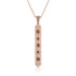 pink tourmaline and champagne diamond vertical baton pendant necklace, in rose gold <span class='visuallyhidden'>Call, text 323-404-2959 for shopping help.</span>