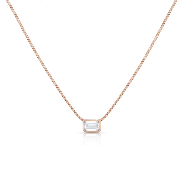 white diamond solitaire choker necklace in rose gold<span class='visuallyhidden'>Call or text 323-404-2959 if you need shopping assistance.</span>