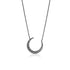 crescent moon and white diamond pendant necklace, in black gold <span class='visuallyhidden'>Call, text 323-404-2959 for shopping help.</span>