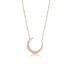 crescent moon and white diamond pendant necklace, in rose gold <span class='visuallyhidden'>Call, text 323-404-2959 for shopping help.</span>