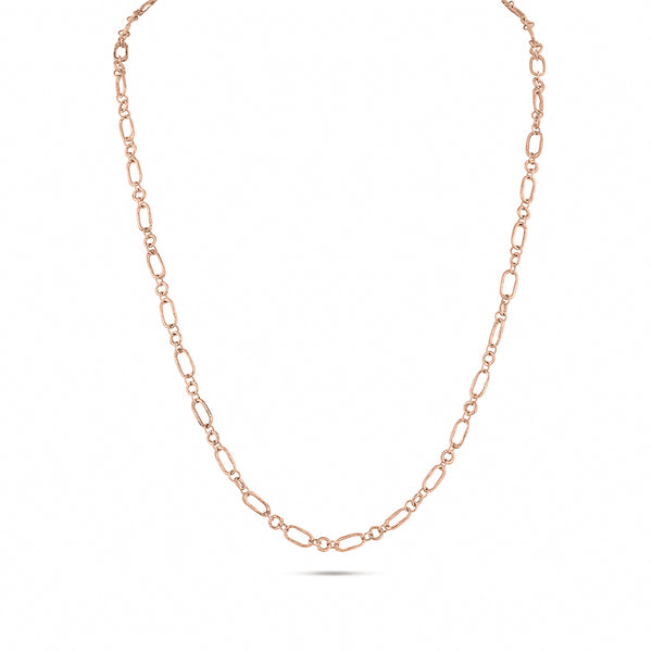 Dominique Cohen petite paperclip link chain, 22in, in 18k rose gold <span class='visuallyhidden'>Call, text 323-404-2959 for shopping help.</span>