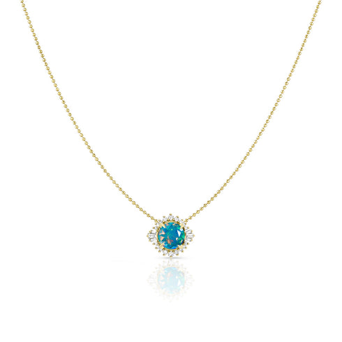 in australian opal and white diamonds,<br>east-west (horizontal) orientation<br>nestled into 18k yellow gold <span class='visuallyhidden'>Call or text 323-404-2959 if you need shopping assistance.</span>