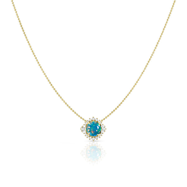 in australian opal and white diamonds,<br>east-west (horizontal) orientation<br>nestled into 18k yellow gold <span class='visuallyhidden'>Call or text 323-404-2959 if you need shopping assistance.</span>