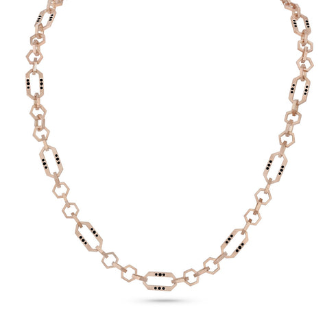 timepiece chain necklace, in black diamonds and rose gold <span class='visuallyhidden'>Contact the Beverly Hills store at 323-404-2959 or through this website for shopping assistance.</span>