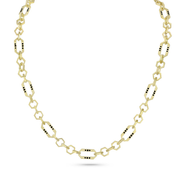 timepiece chain necklace, in black diamonds and yellow gold <span class='visuallyhidden'>Contact the Beverly Hills store at 323-404-2959 or through this website for shopping assistance.</span>