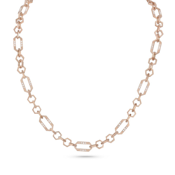 timepiece chain necklace, in white diamonds and rose gold <span class='visuallyhidden'>Contact the Beverly Hills store at 323-404-2959 or through this website for shopping assistance.</span>