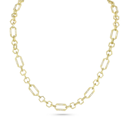 timepiece chain necklace, in white diamonds and yellow gold <span class='visuallyhidden'>Contact the Beverly Hills store at 323-404-2959 or through this website for shopping assistance.</span>