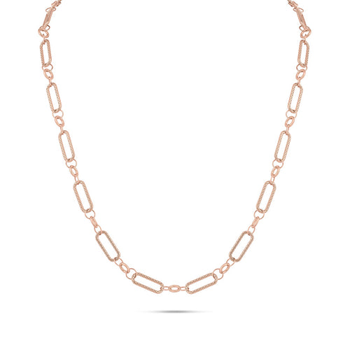 zoom in to see the beautiful detailing<br>etched into each paperclip link<br>in this hot rose gold chain <span class='visuallyhidden'>Call or text 323-404-2959 if you need shopping assistance.</span>