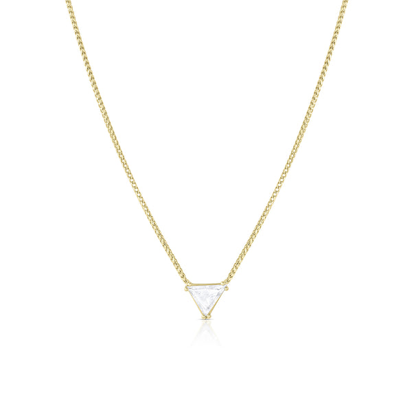 exquisite trillion diamond choker<br>with raised minimalist setting, and adjustable length chain <span class='visuallyhidden'>Call or text 323-404-2959 if you need shopping assistance.</span>