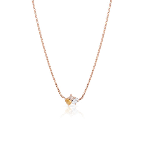 one of a kind deep yellow diamond, champagne diamond, white diamond<br>cluster choker with 18k rose gold adjustable chain <span class='visuallyhidden'>Text, phone 323-404-2959 for shopping assistance.</span>