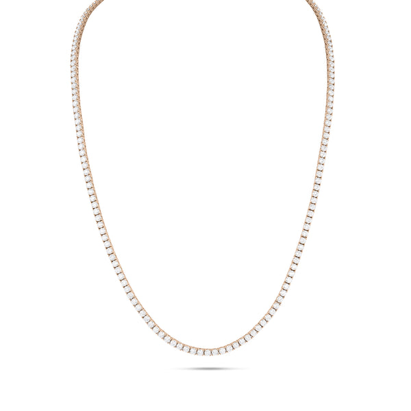 22 inch 18 carat tennis necklace, in 14k rose gold <span class='visuallyhidden'>Call, text 323-404-2959 for shopping help.</span>