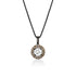 white diamond, champagne diamond round pendant necklace<br>in hot 14k and 18k black golds <span class='visuallyhidden'>Call or text 323-404-2959 if you need shopping assistance.</span>