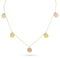 The original five-coin necklace by Dominique Cohen, as worn on The Newsroom, in 18k rose and yellow golds <span class='visuallyhidden'>Call, text 323-404-2959 for shopping help.</span>