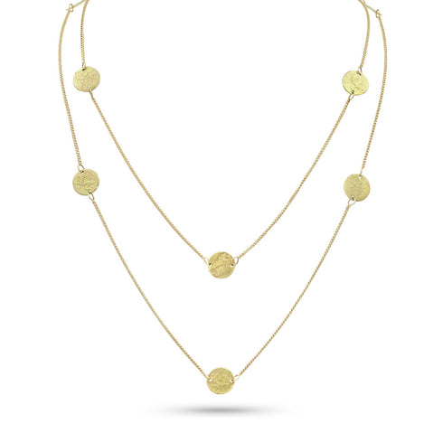 griffin coin and box chain long station necklace, in yellow gold <span class='visuallyhidden'>Call, text 323-404-2959 for shopping help.</span>