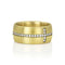 diamond eternity cross cigar band ring, in white diamonds and 18k yellow gold <span class='visuallyhidden'>Call, text 323-404-2959 for shopping help.</span>