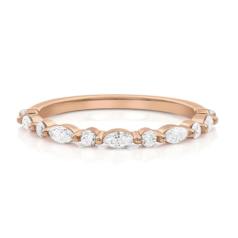 diamond marquise and diamond beads east-west orientation ring in rose gold <span class='visuallyhidden'>Call, text 323-404-2959 for shopping help.</span>