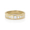 Art deco princess cut white diamonds band, in yellow gold <span class='visuallyhidden'>Call, text 323-404-2959 for shopping help.</span>