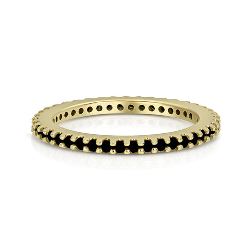 black diamond eternity stack ring,<br>tall style,<br>in yellow gold <span class='visuallyhidden'>Call or text 323-404-2959 if you need shopping assistance.</span>