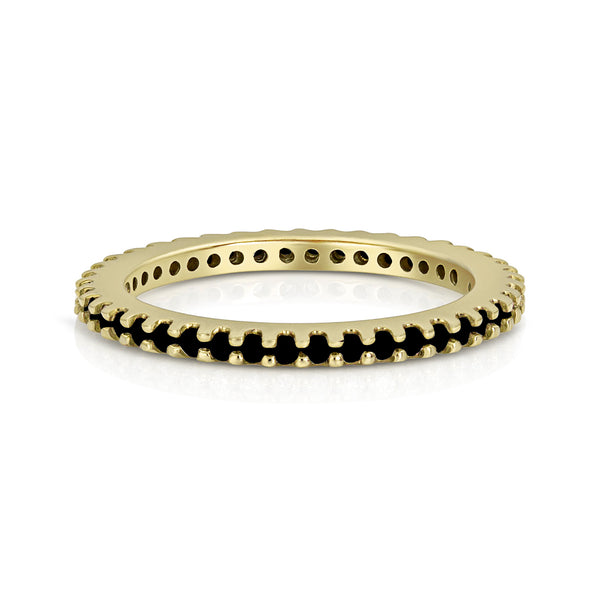 black diamond eternity stack ring,<br>tall style,<br>in yellow gold <span class='visuallyhidden'>Call or text 323-404-2959 if you need shopping assistance.</span>