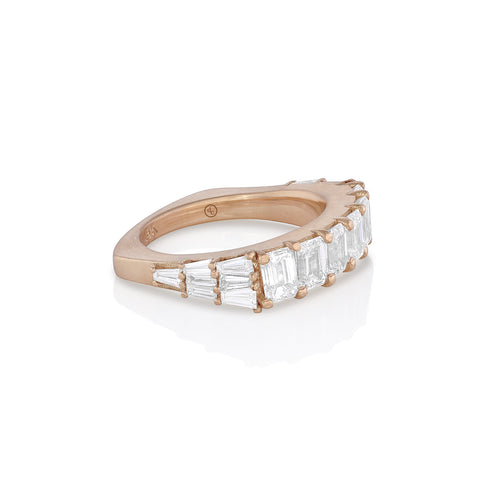 diamond baguettes adorn the ring’s sides,<br>tapering into the comfort shank band <span class='visuallyhidden'>Call or text 323-404-2959 if you need shopping assistance.</span>