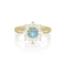 aquamarine and white diamond starburst ring, in yellow gold <span class='visuallyhidden'>Call, text 323-404-2959 for shopping help.</span>