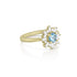 aquamarine and white diamond starburst ring, in yellow gold, side view <span class='visuallyhidden'>Call, text 323-404-2959 for shopping help.</span>