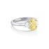side view of yellow diamond oval ring bookeneded in white diamonds <span class='visuallyhidden'>Call or text 323-404-2959 if you need shopping assistance.</span>