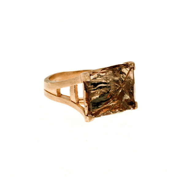 smokey topaz tranquility cocktail ring with pretty bridge band <span class='visuallyhidden'>Call, text 323-404-2959 for shopping help.</span>