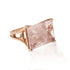 polished morganite 35 carat cocktail ring with pretty bridge band, in 18k rose gold <span class='visuallyhidden'>Call, text 323-404-2959 for shopping help.</span>