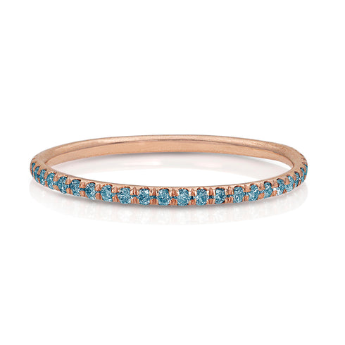 Dominique Cohen must-have diamond delicate eternity ring in blue diamonds and rose gold <span class='visuallyhidden'>Call, text 323-404-2959 for shopping help.</span>