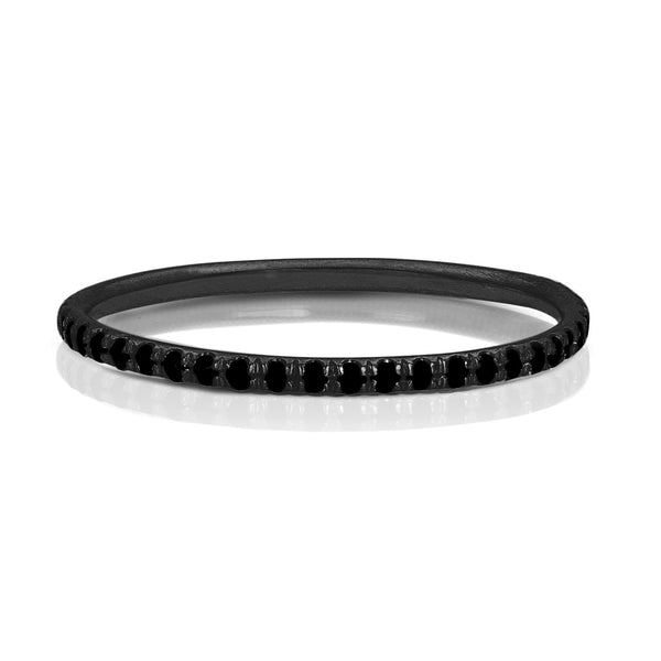 Dominique Cohen must-have diamond delicate eternity ring in black diamonds and black gold <span class='visuallyhidden'>Call, text 323-404-2959 for shopping help.</span>