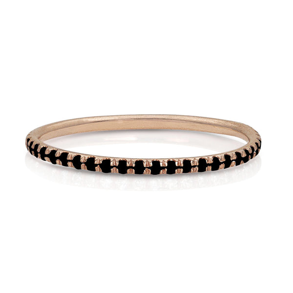 Dominique Cohen must-have diamond delicate eternity ring in black diamonds and rose gold <span class='visuallyhidden'>Call, text 323-404-2959 for shopping help.</span>