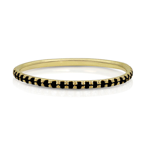 Dominique Cohen must-have diamond delicate eternity ring in black diamonds and yellow gold <span class='visuallyhidden'>Call, text 323-404-2959 for shopping help.</span>