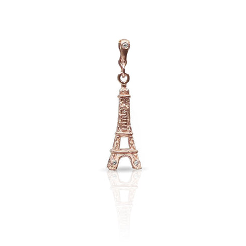Dominique Cohen diamond-kissed Eiffel Tower enhancer, on hinged bail, in 18k rose gold <span class='visuallyhidden'>Call or text 323-404-2959 if you need shopping assistance.</span>