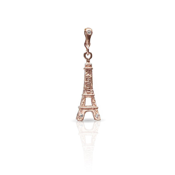Dominique Cohen diamond-kissed Eiffel Tower enhancer, on hinged bail, in 18k rose gold <span class='visuallyhidden'>Call or text 323-404-2959 if you need shopping assistance.</span>