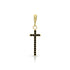 narrow medium cross enhancer on hinged bail, in black diamonds and yellow gold <span class='visuallyhidden'>Call, text 323-404-2959 for shopping help.</span>