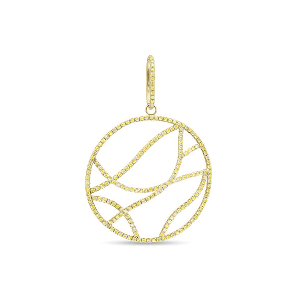 yellow diamond weave round deco pendant <span class='visuallyhidden'>Call, text 323-404-2959 for shopping help.</span>