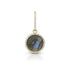 round cabochon enhancer with diamond surround and diamond-faced smooth-back bail, size small, in labradorite and 18k yellow gold <span class='visuallyhidden'>Call, text 323-404-2959 for shopping help.</span>