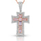 rare jewelry pink diamond cross with white diamond accents and white diamond bail, in platinum <span class='visuallyhidden'>Call, text 323-404-2959 for shopping help.</span>