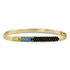 diamond pave fitted bangle in ombre pattern of yellow diamonds, blue diamonds, black diamonds in yellow gold <span class='visuallyhidden'>Call, text 323-404-2959 for shopping help.</span>