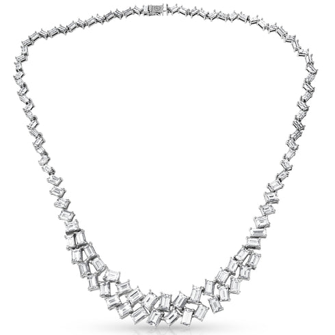 one of a kind baguette diamonds 20 carat bespoke collar in platinum <span class='visuallyhidden'>Call, text 323-404-2959 for shopping help.</span>