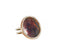 sold - round blue-red sapphire bespoke ring with diamond surround, double shank diamond-lined band, braided rose gold setting <span class='visuallyhidden'>Call, text 323-404-2959 for shopping help.</span>