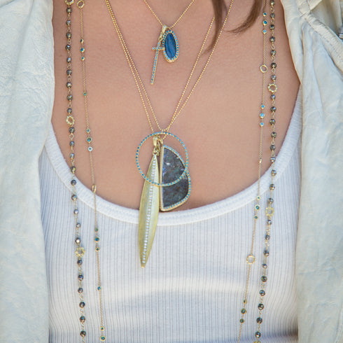 layer with our diamond trios gemstone chain in blue or white diamonds<br>and other beauties from shop the look > rhythm ’n blues <span class='visuallyhidden'>Call or text 323-404-2959 for shopping assistance</span>