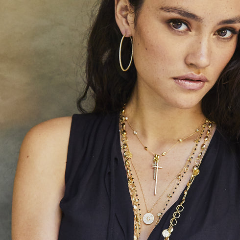 yellow gold sis, with white diamonds<br>shop the look > de-lightful <span class='visuallyhidden'>Call, text 323-404-2959 for shopping help.</span>