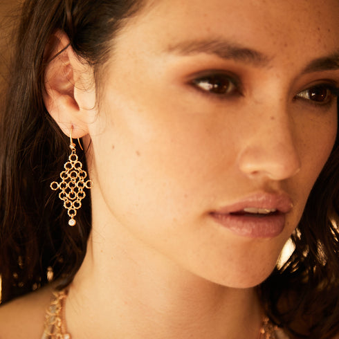 coordinating, diamond-kissed earring<br>in rose gold <span class='visuallyhidden'>Call or text 323-404-2959 if you need shopping assistance.</span>