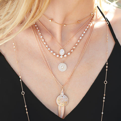 swap for our bezel-set graduated diamonds tennis necklace<br>in shop the look > al fresco <span class='visuallyhidden'>Call, text 323-404-2959 for shopping help.</span>